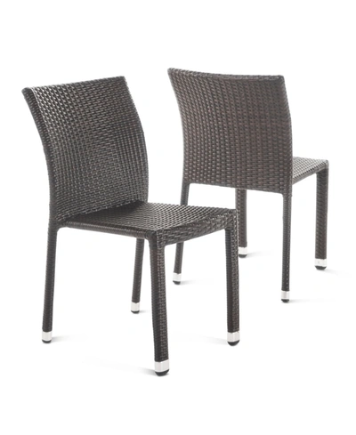 Shop Noble House Dover Outdoor Armless Stack Chairs With Frame, Set Of 2