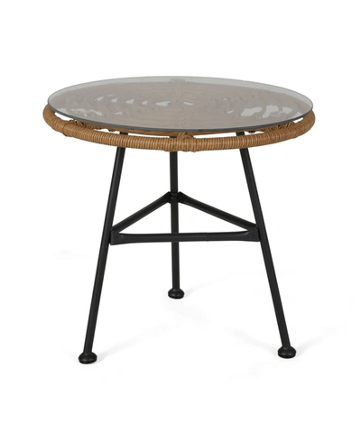 Shop Noble House Orlando Outdoor Side Table With Glass Top