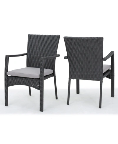 Shop Noble House Corsica Outdoor Dining Chair With Cushions, Set Of 2