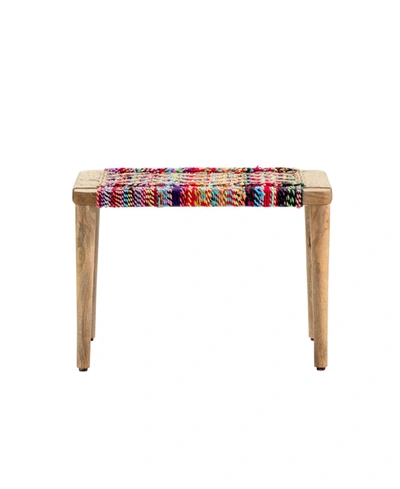 Shop Crestview Betsy Colorful Chindi Woven Bench