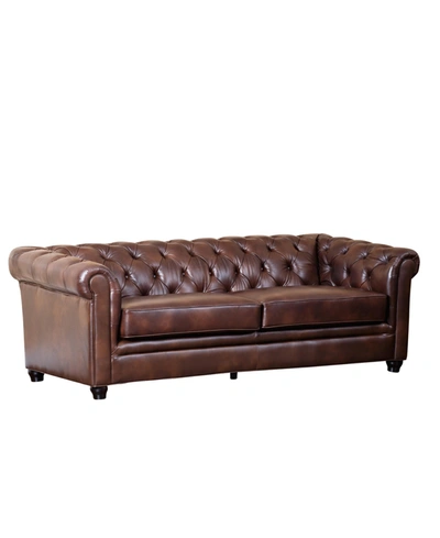 Shop Abbyson Living Zoe 86" Leather Sofa