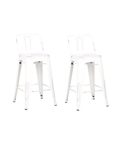 Shop Ac Pacific Industrial Metal Barstools With Bucket Back And 4 Legs, Set Of 2