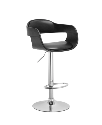 Shop Ac Pacific Contemporary Swivel Adjustable Barstool With Padded Seat And Back