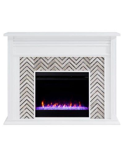 Shop Southern Enterprises Elior Marble Tiled Color Changing Electric Fireplace