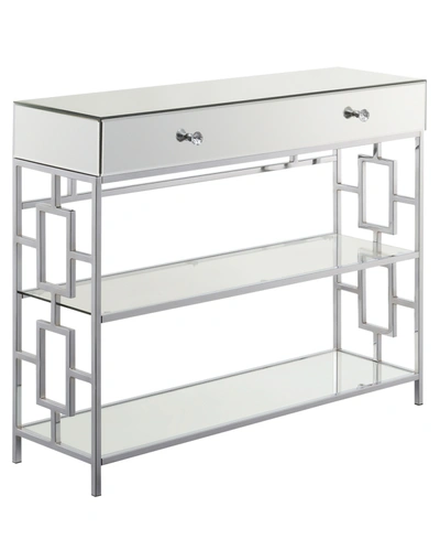Shop Convenience Concepts Town Square 1 Drawer Mirrored Console Table