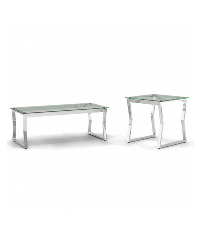 Shop Furniture Of America Meiland Glass Top Coffee Table Set, 2 Piece