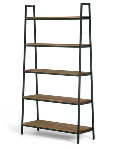 Shop Glamour Home Ailis 71.5" Pine Wood Metal Frame Etagere Bookcase Five-shelf Media Tower
