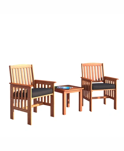 Shop Corliving Distribution Miramar 3 Piece Hardwood Outdoor Chair And Side Table Set