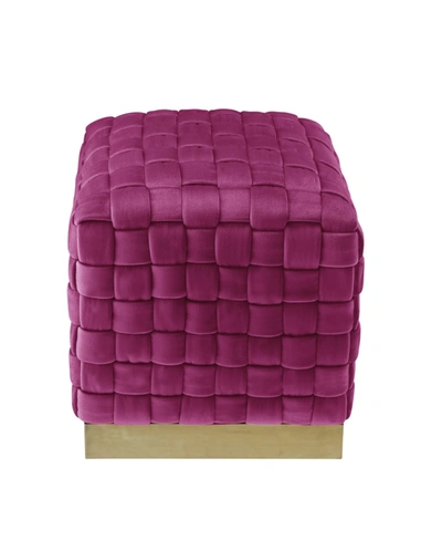 Shop Nicole Miller Satine Woven Cube Ottoman With Metal Base