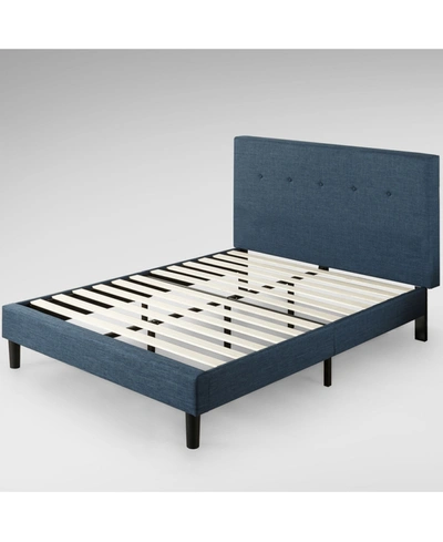 Shop Zinus Omkaram Upholstered Navy Platform Bed / Wood Slat Support, Full