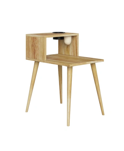 Shop Handy Living Rhodes Mid Century Modern Wood End Table With Shelf
