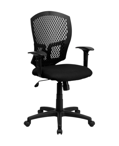 Shop Clickhere2shop Mid-back Designer Back Task Chair With Padded Fabric Seat And Arms