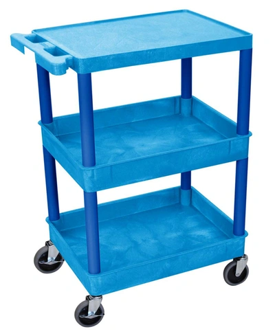 Shop Clickhere2shop Flat Top And Tub Middle/bottom Shelf Service Cart - Blue