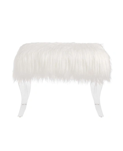 Shop Glitzhome 24.02" L Faux Fur Upholstered Bench With Acrylic Legs