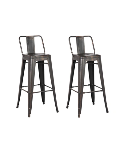 Shop Ac Pacific Industrial Metal Barstools With Bucket Back And 4 Legs, Set Of 2