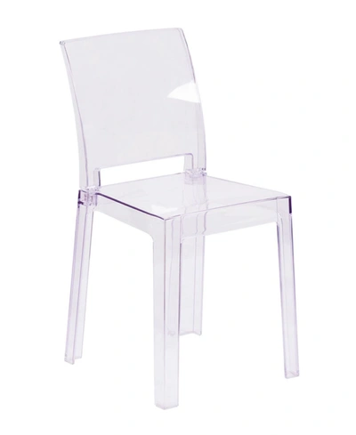 Shop Clickhere2shop Offex Ghost Chair In Transparent Crystal With Square Back