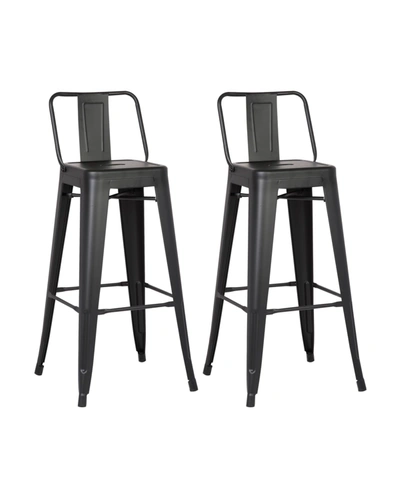Shop Ac Pacific Industrial Metal Barstools With Bucket Back And 4 Legs, Set Of 2