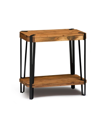 Shop Alaterre Furniture Ryegate Natural Live Edge Solid Wood With Metal End Table, Natural