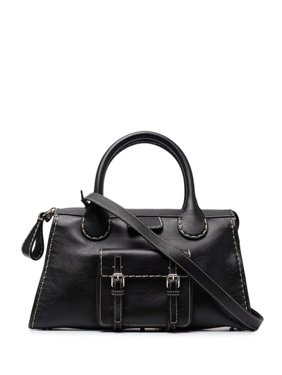 Shop Chloé Medium Edith Day Bag In Black