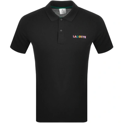 Shop Lacoste Live Short Sleeved Logo Polo T Shirt Black