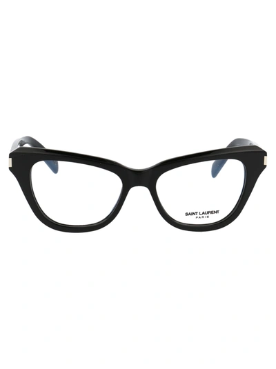 Shop Saint Laurent Sl 472 Glasses In 001 Black Black Transparent