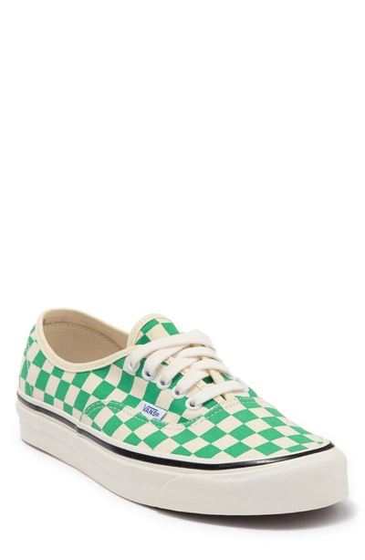 Shop Vans Anaheim Factory Authentic 44 Dx Sneaker In Green/ White Checkerboard