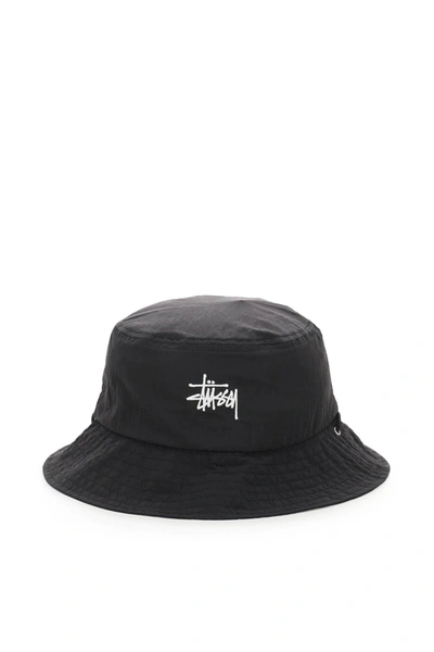 Shop Stussy Nylon Ripstop Bucket Hat In Black (black)