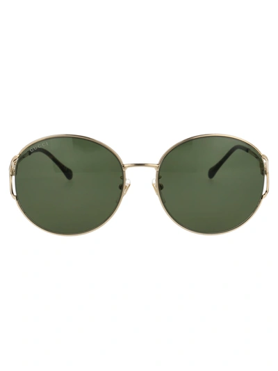 Shop Gucci Gg1017sk Sunglasses In 002 Gold Gold Green