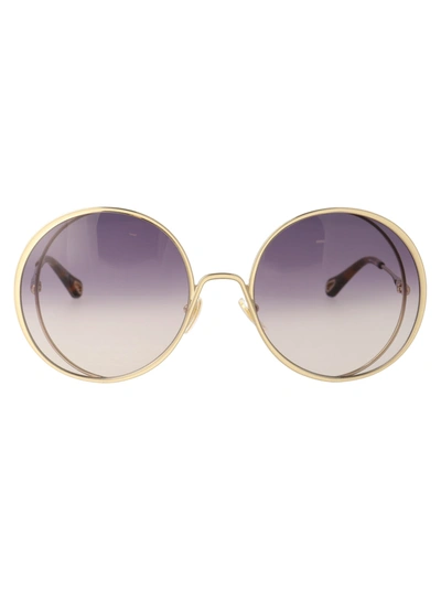 Shop Chloé Ch0037s Sunglasses In 006 Gold Gold Violet