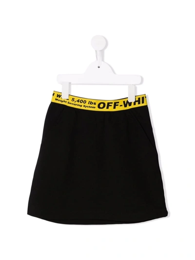 Shop Off-white Off Logo Mini Skirt In Black Yellow
