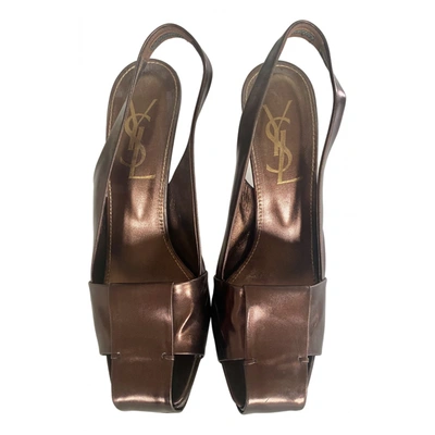 Pre-owned Saint Laurent Leather Sandals In Metallic