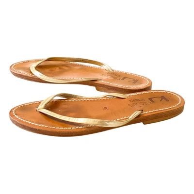 Pre-owned Kjacques Leather Sandal In Gold