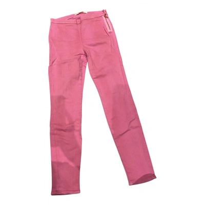 Pre-owned Giambattista Valli Slim Pants In Pink