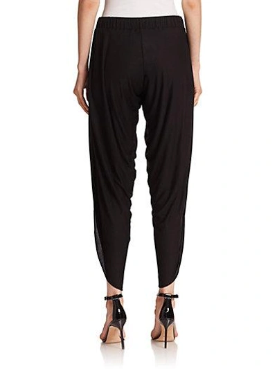 Shop Haute Hippie Side-split Modal Harem Pants In Black