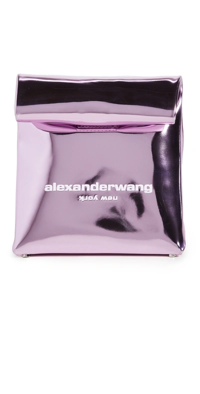 Shop Alexander Wang Lunch Bag Clutch Sweet Lilac Metallic Vinyl