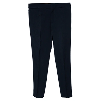 Pre-owned Chloé Navy Blue Crepe Formal Trousers S