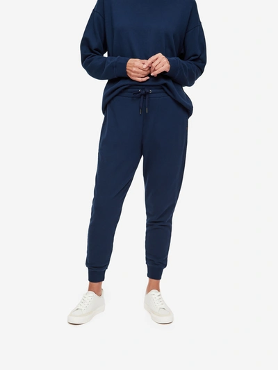 Shop Derek Rose Women's Sweatpants Quinn Cotton Modal Stretch Navy In Blue