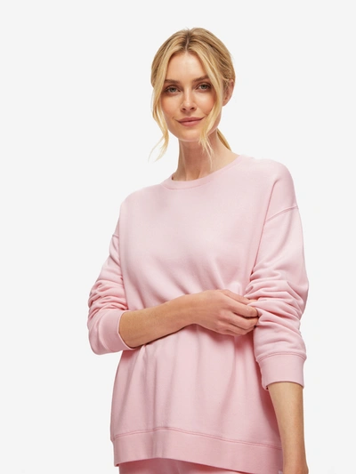 Shop Derek Rose Women's Sweatshirt Quinn Cotton Modal Stretch Pink
