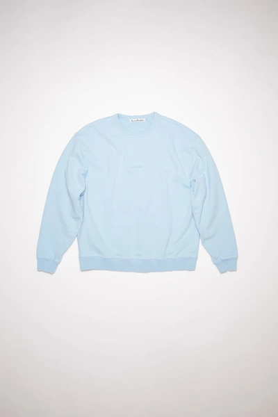 Shop Acne Studios Logo Sweatshirt In Sky Blue
