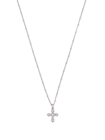 Shop Dolce & Gabbana Cross Pendant Necklace In Silver