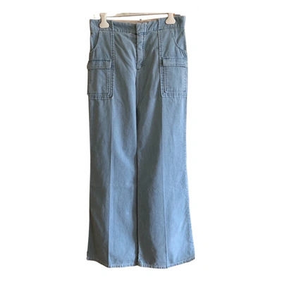 Pre-owned Chloé Velvet Large Pants In Blue