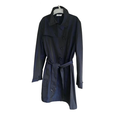 Pre-owned Akris Trench Coat In Navy