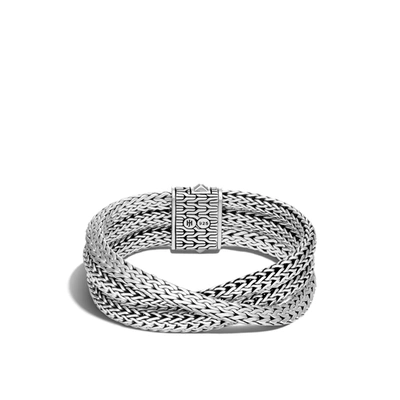 John Hardy Chain Classic Tiga Sterling Silver Triple-row Bracelet In Multicolor