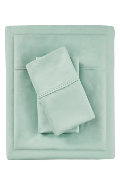 Beautyrest 1000 Thread Count Temperature Regulating Antimicrobial 4 Piece Sheet Set In Seafoam