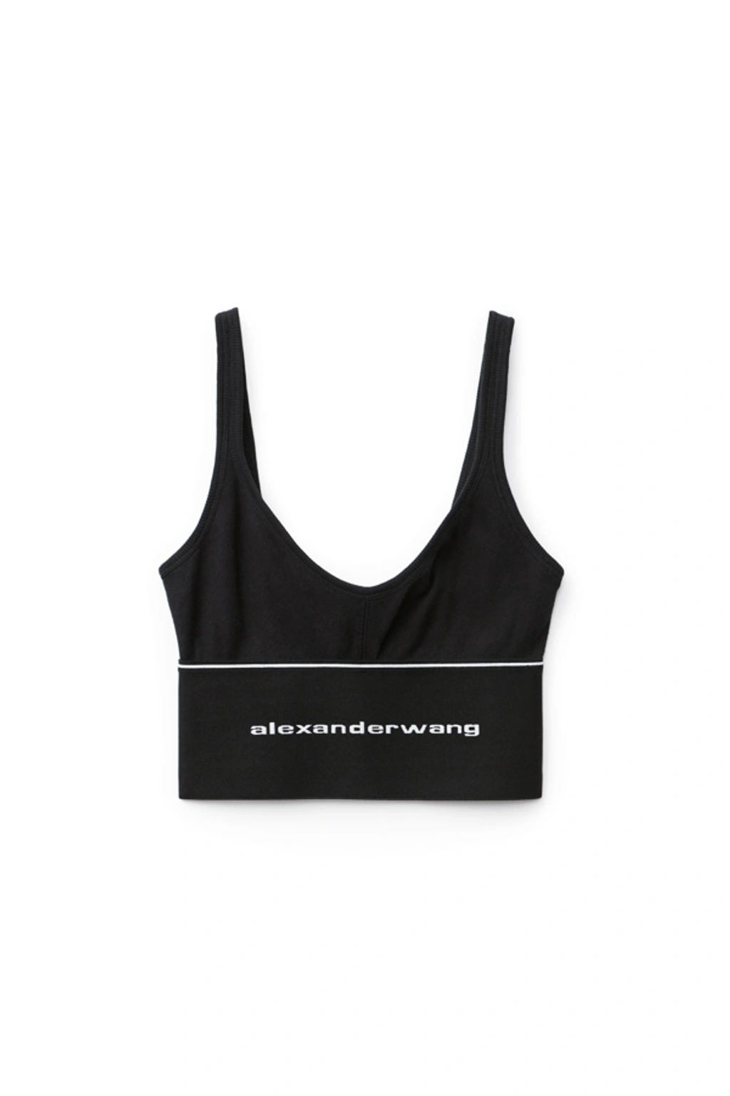 下着・アンダーウェア alexander wang black ribbed bra Alexander Wang Logo Elastic Bra In Ribbed Jersey In Black | ModeSens
