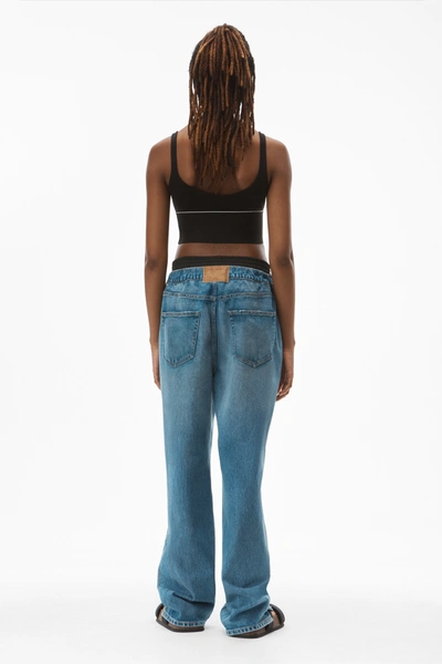 Alexander Wang Logo Elastic Bra In Ribbed Jersey In Black