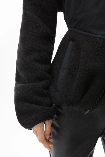 Shop Alexander Wang Sculpted Jacket In Teddy Fleece In Black