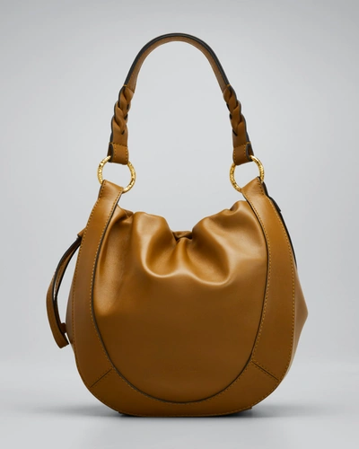 Shop Ulla Johnson Hilma Top-handle Leather Bucket Bag In Tapenade
