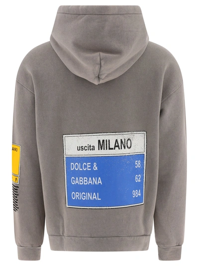Shop Dolce & Gabbana "work In Progress" Hoodie In Grey