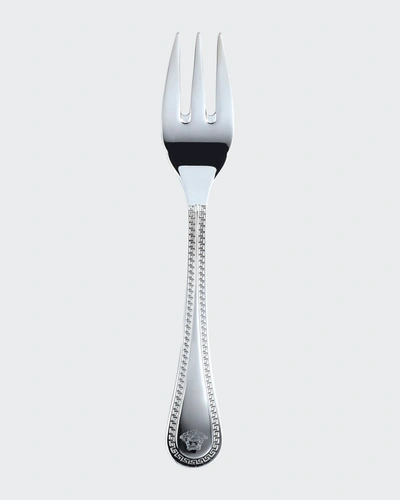 Shop Versace Greca Stainless Steel Fish Fork In Metallic